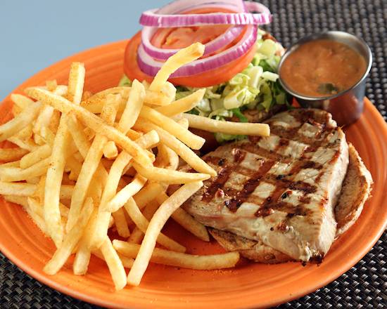 Order Grilled Tuna Burger food online from Barnaby Cafe store, Houston on bringmethat.com