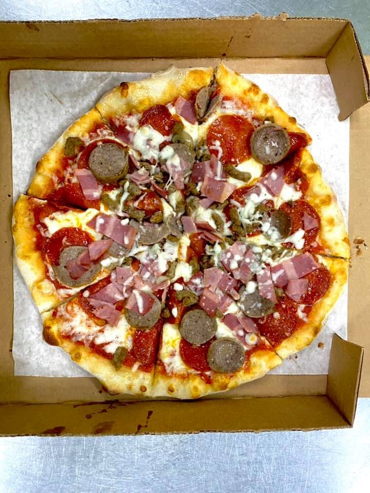 Order Meat Pizza - Small 12'' food online from Pronto Pizza store, Winston-Salem on bringmethat.com