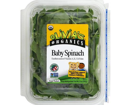 Order Olivia's · Baby Spinach (5 oz) food online from Shaw's store, Newburyport on bringmethat.com