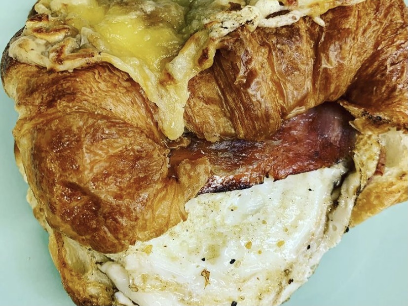 Order Ham and Cheese Croissant with 2 Fried Eggs food online from Ground Up Coffee Shop store, Philadelphia on bringmethat.com