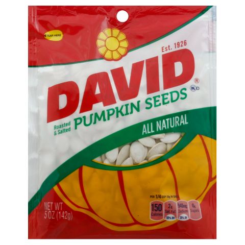 Order David Roasted & Salted Pumpkin Seeds 5.8oz food online from 7-Eleven store, Denver on bringmethat.com