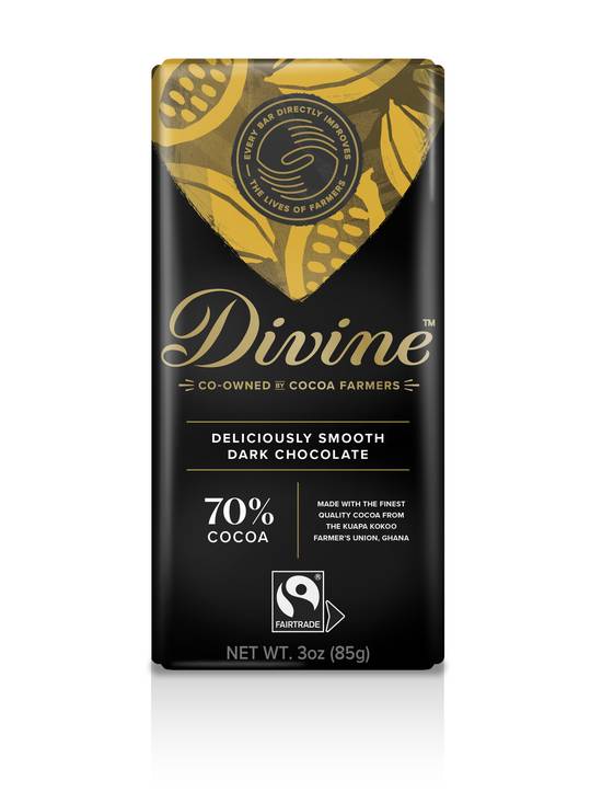 Order Divine Dark Chocolate 70% Bar (3 oz) food online from Rite Aid store, Yamhill County on bringmethat.com