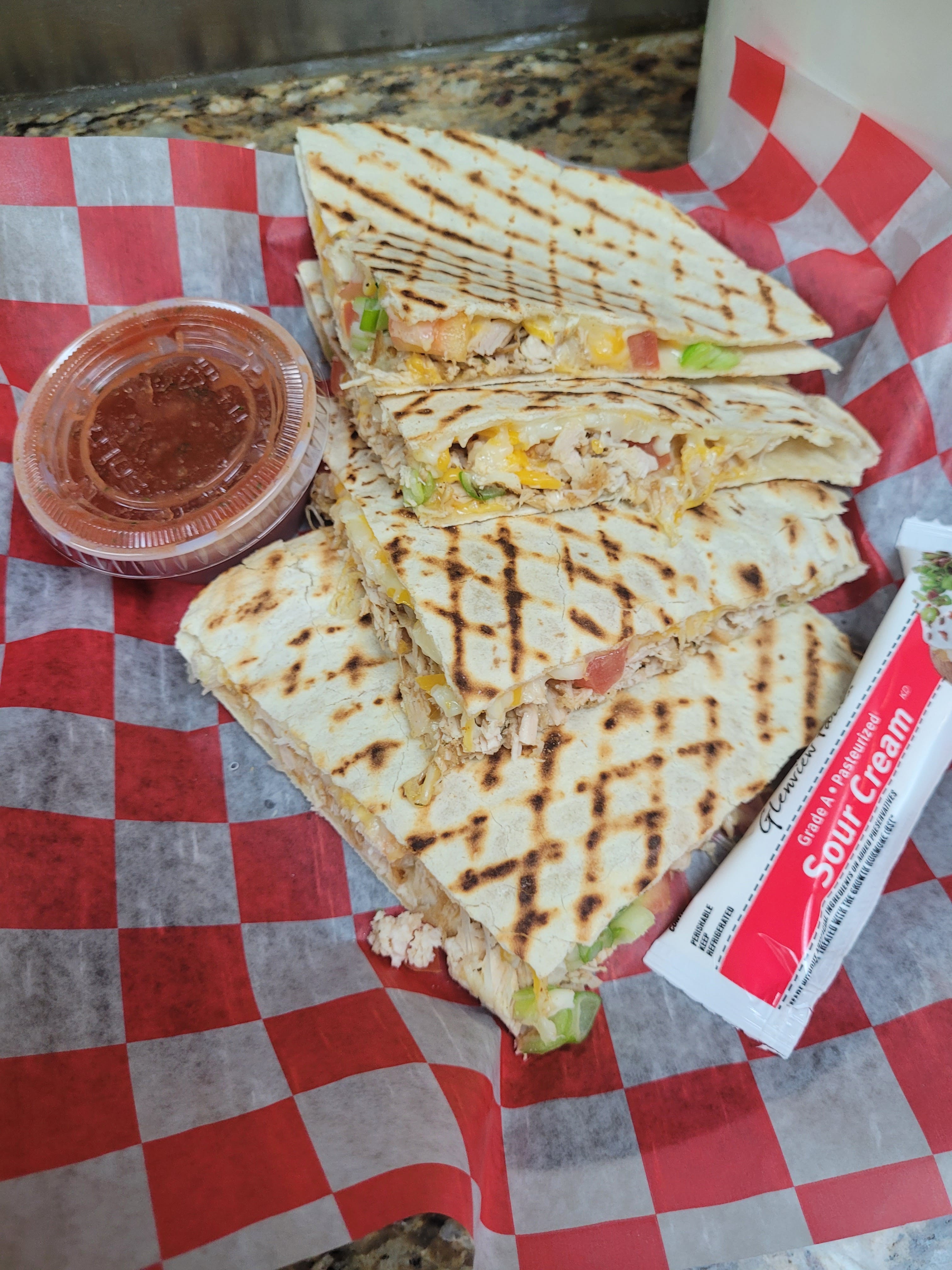 Order Quesadilla with Steak - Quesadilla with Steak food online from Brother's Pizza Chambersburg store, Chambersburg on bringmethat.com