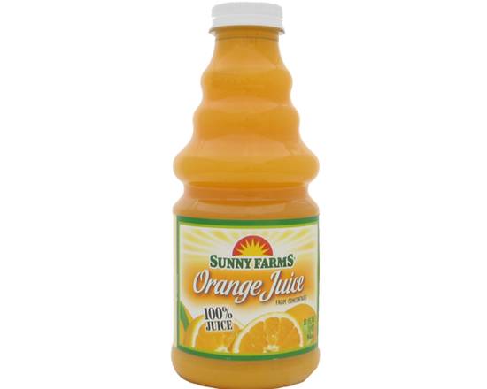Order Sunny Farms Orange Juice 100% Juice (32 oz) food online from Sousa Wines & Liquors store, Mountain View on bringmethat.com