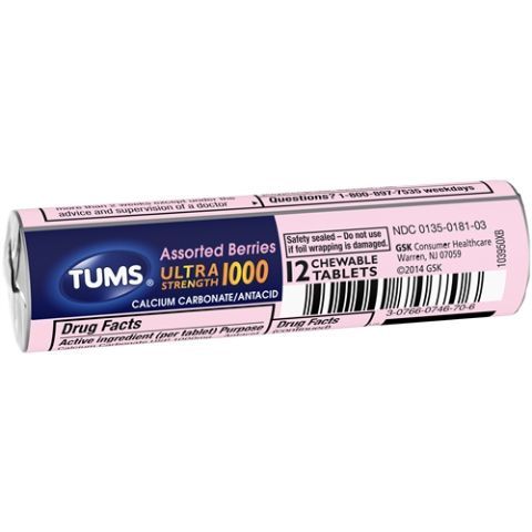 Order Tums Ultra Strong, Assortment Berry 12 Count food online from Speedway store, Centerville on bringmethat.com