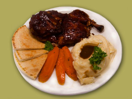 Order 1/2 BBQ Chicken food online from Troy Greek Restaurant store, San Diego on bringmethat.com