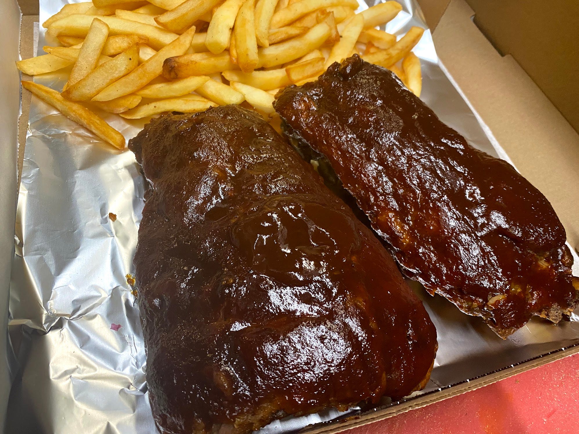 Order Ribs with Fries - Half Rack food online from Vito Pizza And Grill store, Spring City on bringmethat.com