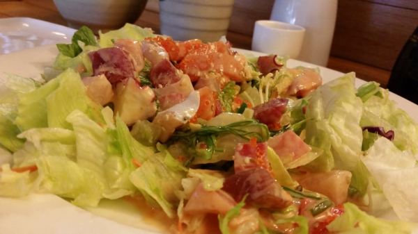 Order 6. Spicy Seafood Salad food online from Sushi House store, San Bruno on bringmethat.com