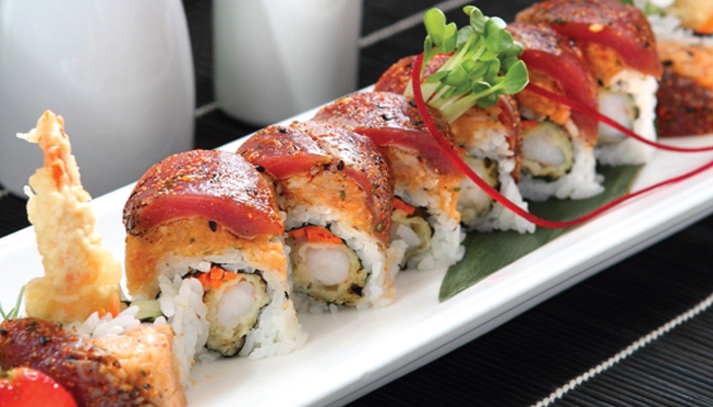Order T3. Samurai Roll food online from Ami Sushi store, Westwood on bringmethat.com