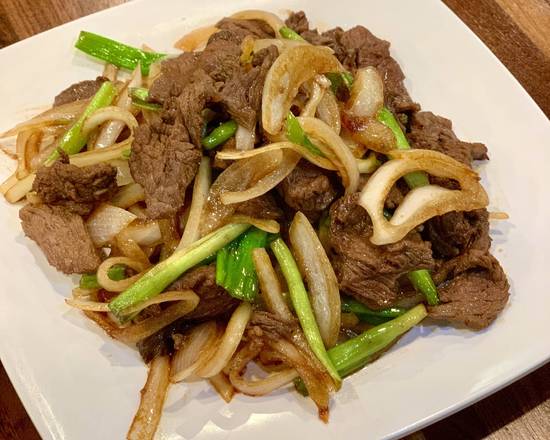 Order Mongolian Beef (spicy) food online from Chard Asian Grill store, Tempe on bringmethat.com