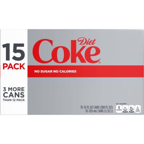 Order Diet Coke 15 Pack 12oz Can food online from 7-Eleven store, Richmond on bringmethat.com