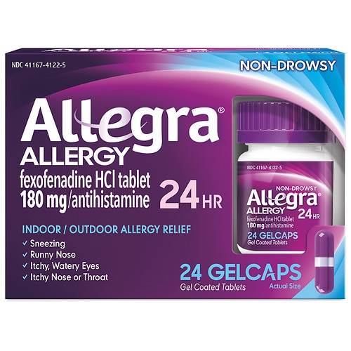 Order Allegra Adult 24HR Gelcaps (180 mg), Allergy Relief - 24.0 ea food online from Walgreens store, Plainfield on bringmethat.com