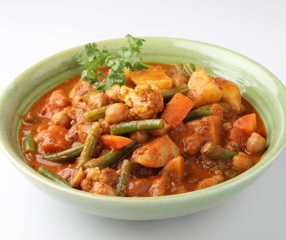Order Vegetable Curry (+ Free Dessert) food online from Spices Of India Kitchen store, Irving on bringmethat.com