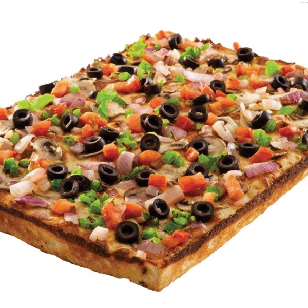 Order Veggie Square Deep Dish Pizza food online from Papa Romano's store, Troy on bringmethat.com