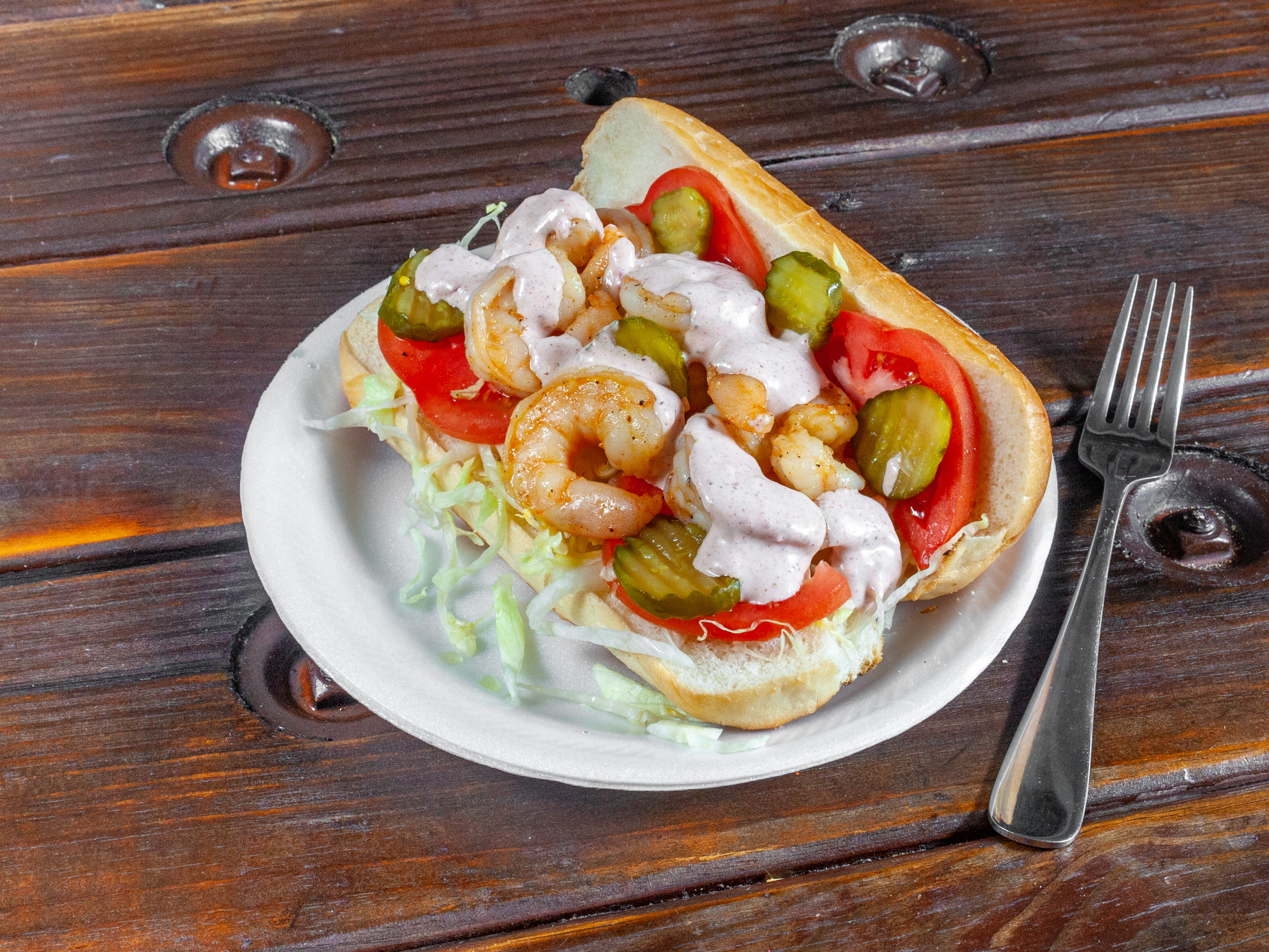 Order Grilled Shrimp Po'boy food online from Seafood Boil NC store, Mount Holly on bringmethat.com