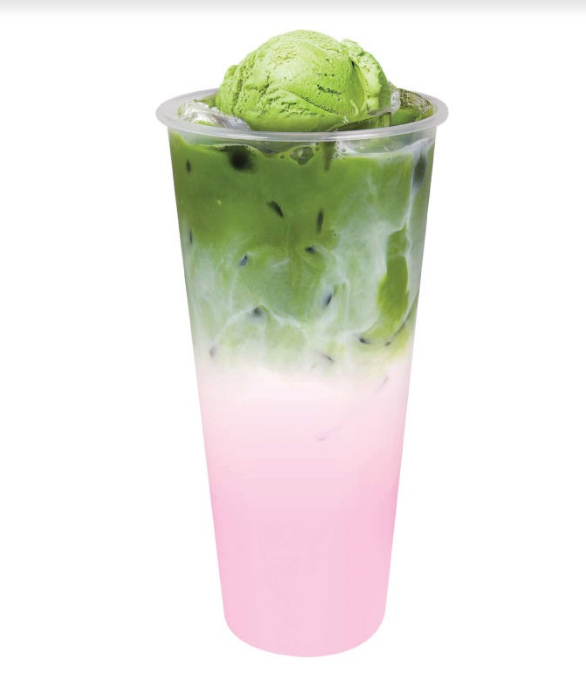 Order Rose Matcha Float food online from Boba Time store, Los Angeles on bringmethat.com