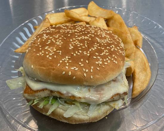 Order Chicken Burger food online from El Super Pollo store, Arlington on bringmethat.com