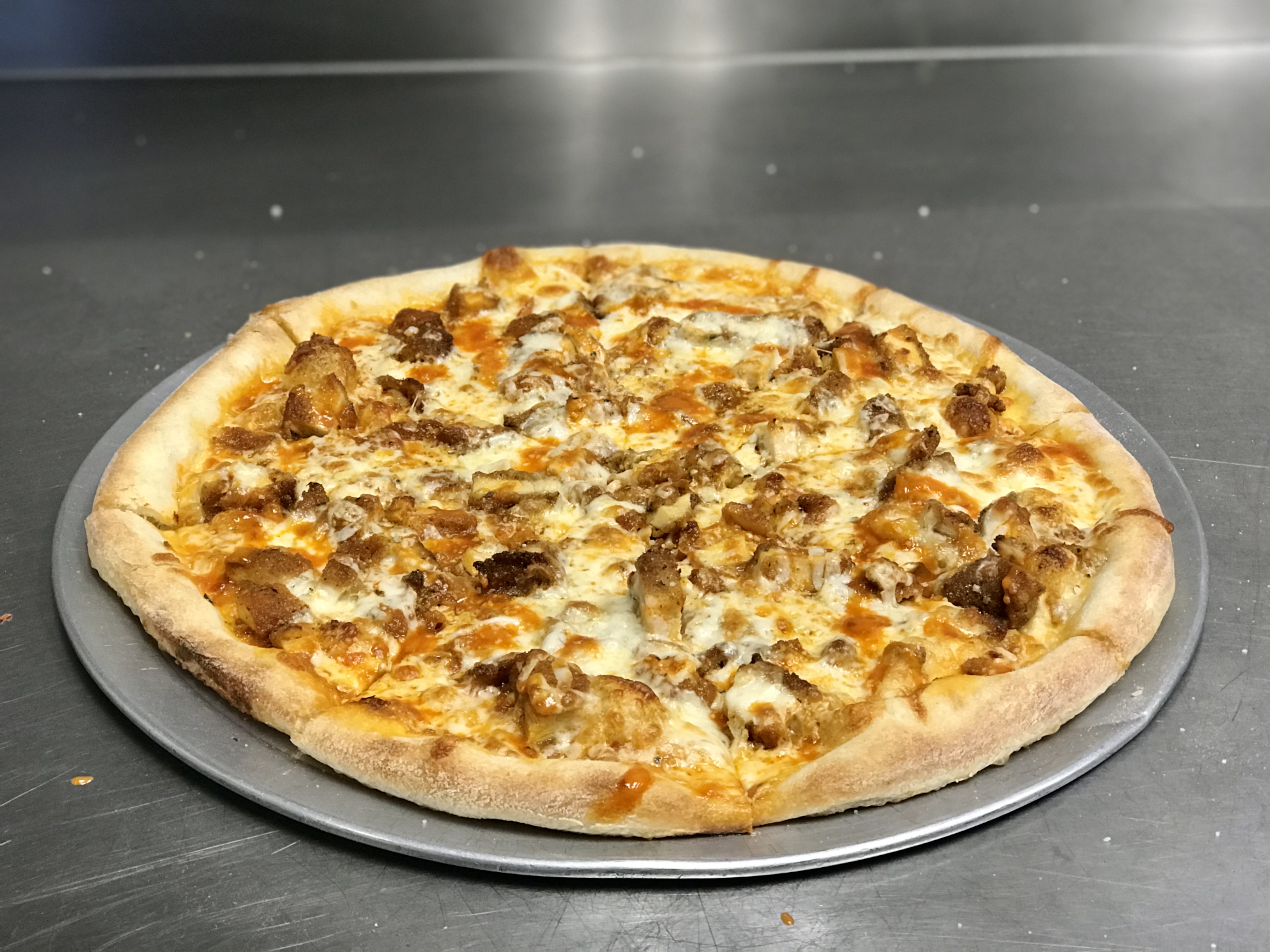 Order Buffalo Chicken Pizza food online from Johnny's Pizza store, Cary on bringmethat.com