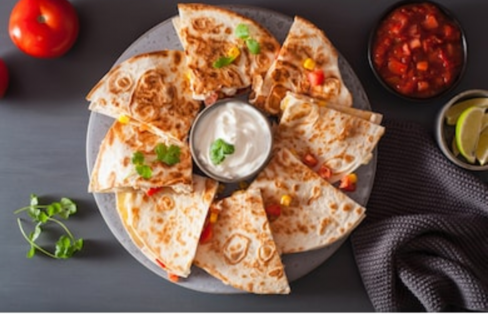 Order 12" Chicken Quesadilla  food online from Dinozzo Pizza store, Royersford on bringmethat.com