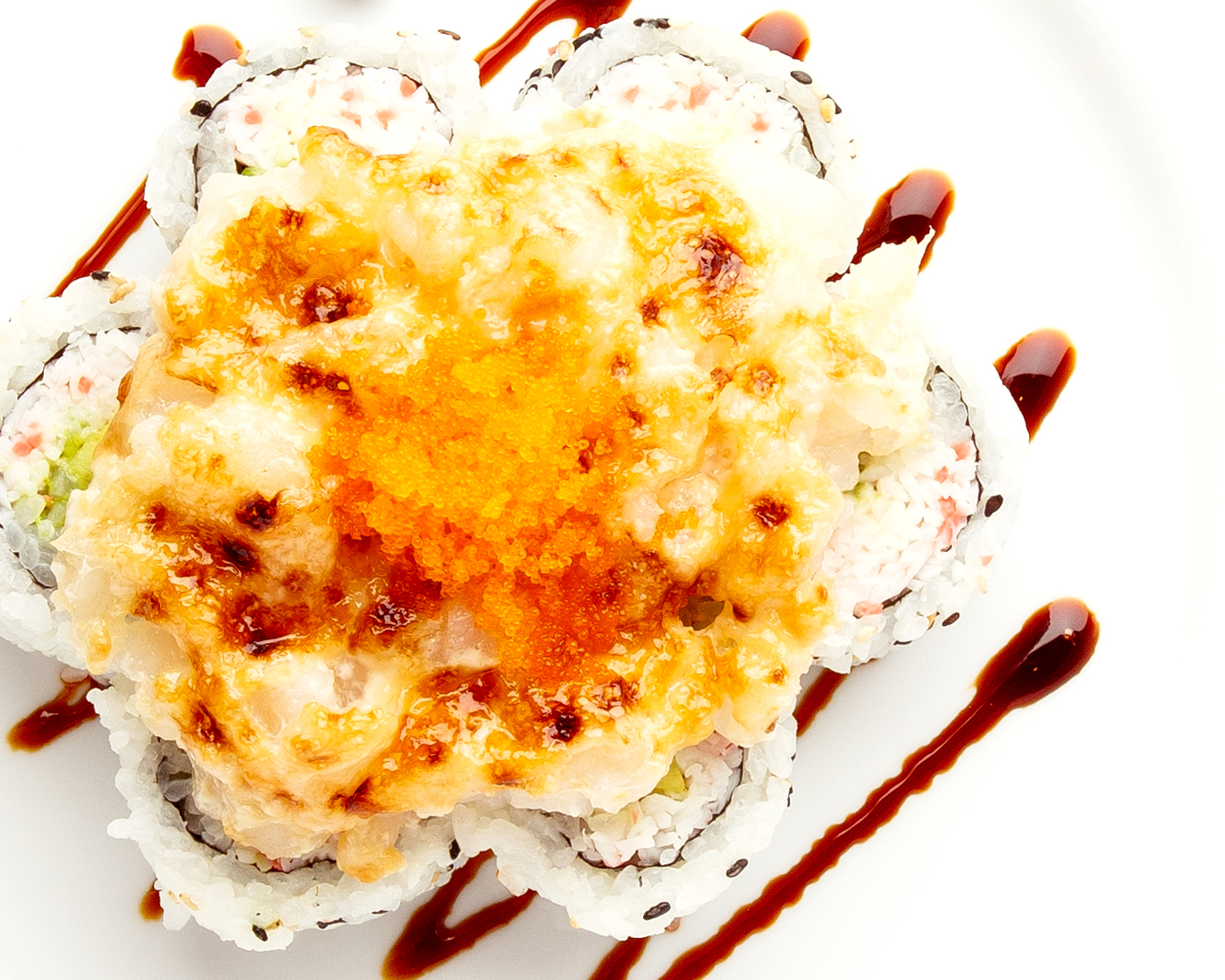 Order Lotus on Fire Roll food online from Kabuki Japanese Restaurant store, Pasadena on bringmethat.com