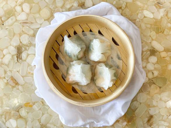 Order Shrimp and Spinach Dumpling/鲜虾菠菜饺 food online from Dim Sum House store, Los Angeles on bringmethat.com