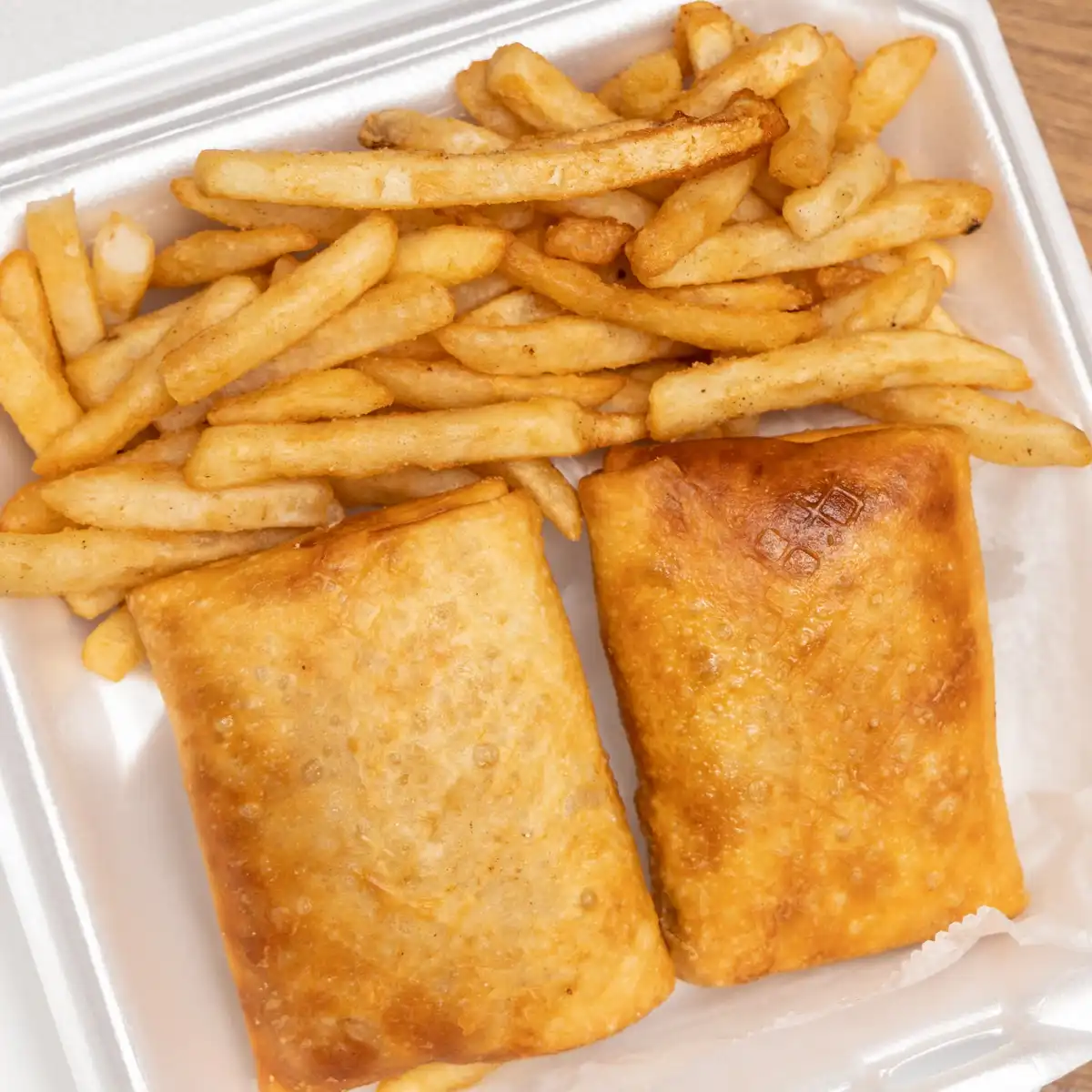 Order 2 Pizza Puff Special with Fries food online from Jj Fish & Chicken store, Forest Park on bringmethat.com