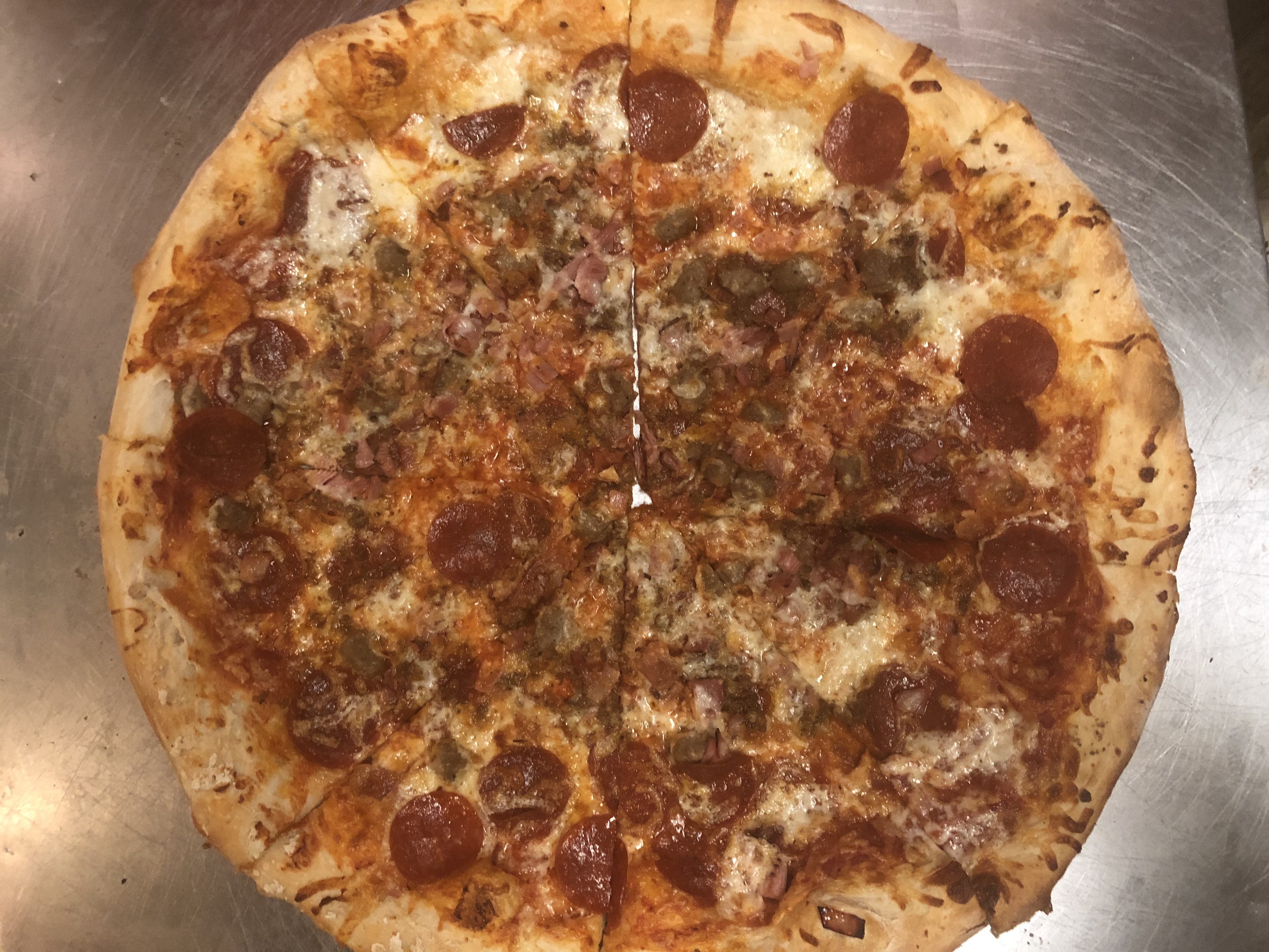 Order Allmeat Extra large 18” food online from Fabulous Pizza store, Valdosta on bringmethat.com