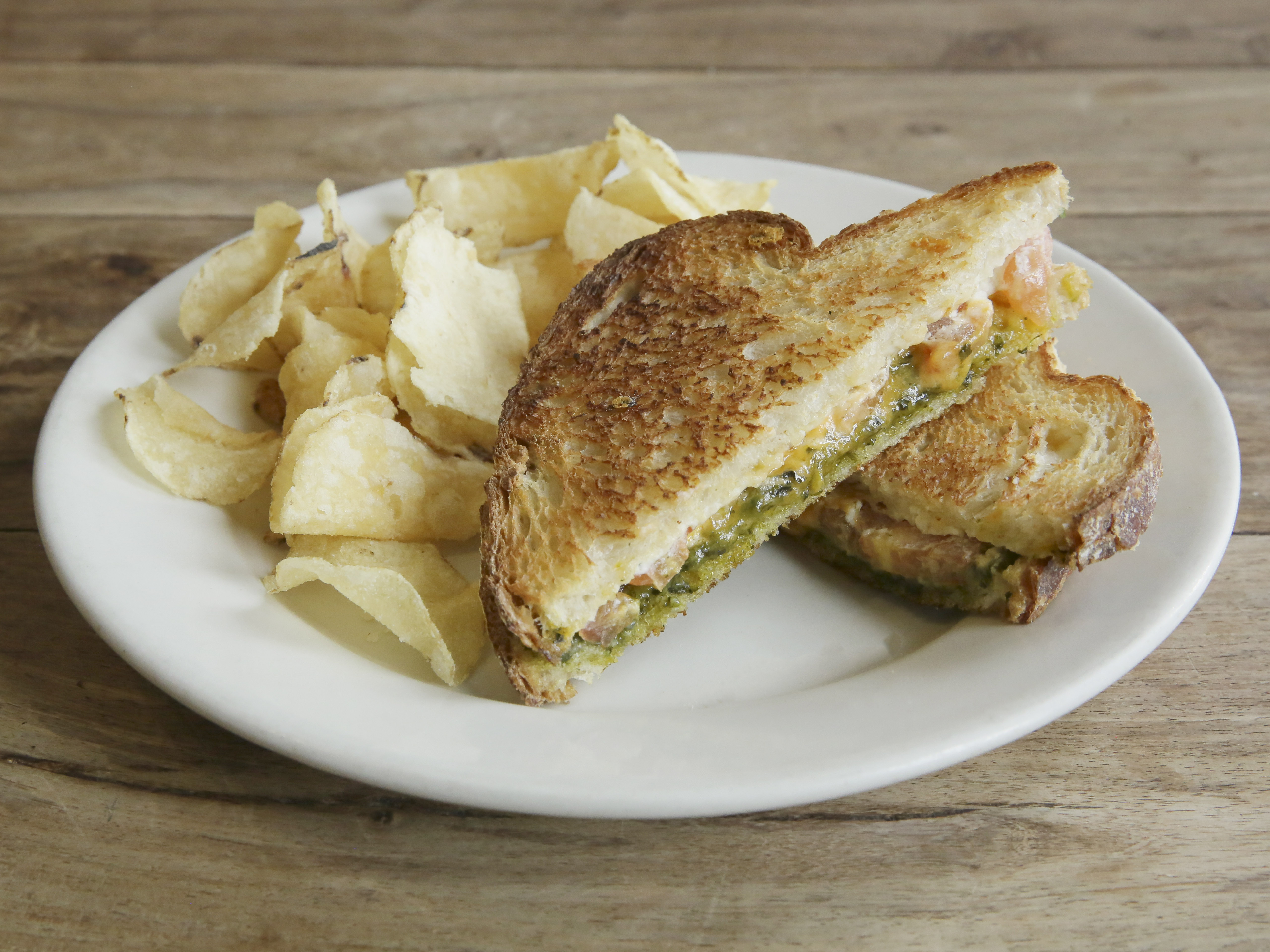 Order Pesto Grilled Cheese Sandwich food online from Barriques - Middleton store, Middleton on bringmethat.com