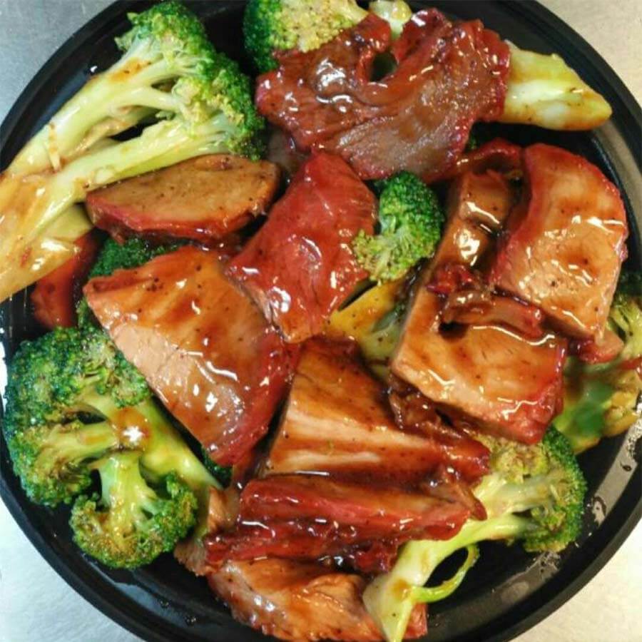 Order Roasted pork with broccoli food online from Panda Chinese Restaurant store, New York on bringmethat.com