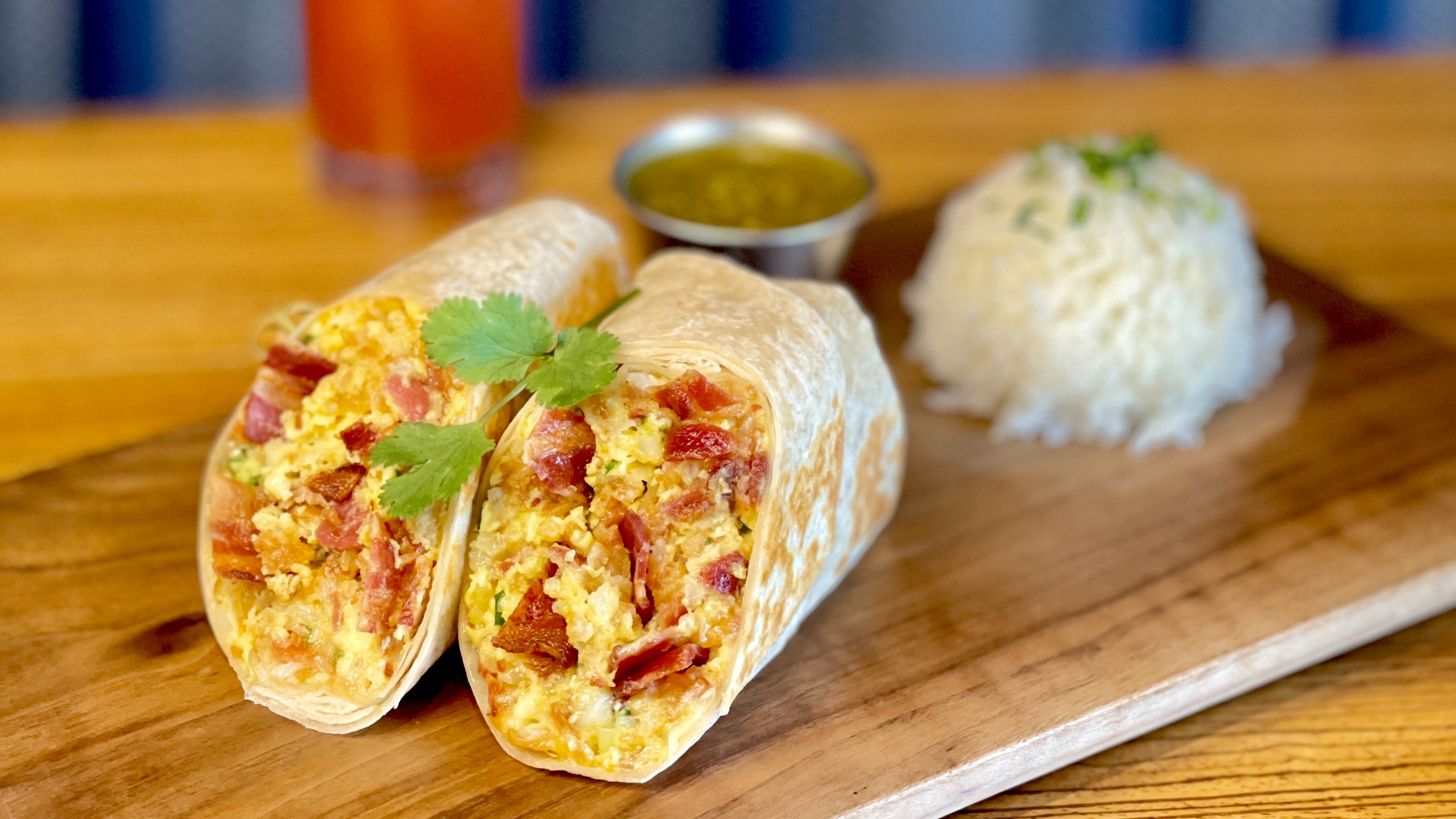 Order Baja Breakfast Burrito food online from Panama Joe store, Long Beach on bringmethat.com