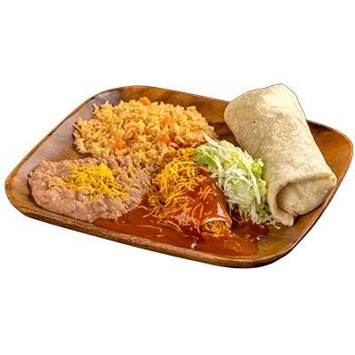 Order 19. Burrito and Enchilada Platter food online from Filiberto's Mexican Food store, Tucson on bringmethat.com
