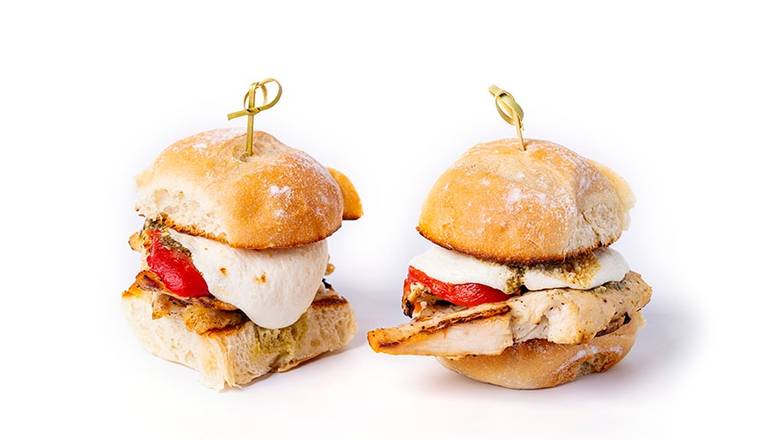 Order *Pesto Chicken Sliders* food online from Tap Room store, Patchogue on bringmethat.com