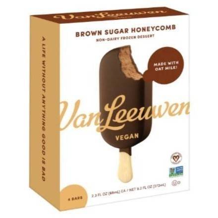 Order Van Leeuwen Vegan Brown Sugar Honeycomb Ice Cream Bar (4 bars) food online from Dolcezza Gelato store, Arlington on bringmethat.com