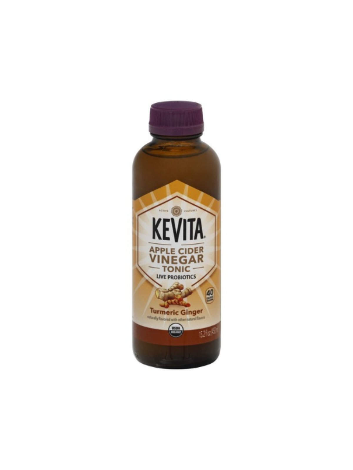 Order Kevita Organic Sparkling Probiotic Tumeric Ginger Drink (15.2 oz) food online from Stock-Up Mart store, Minneapolis on bringmethat.com