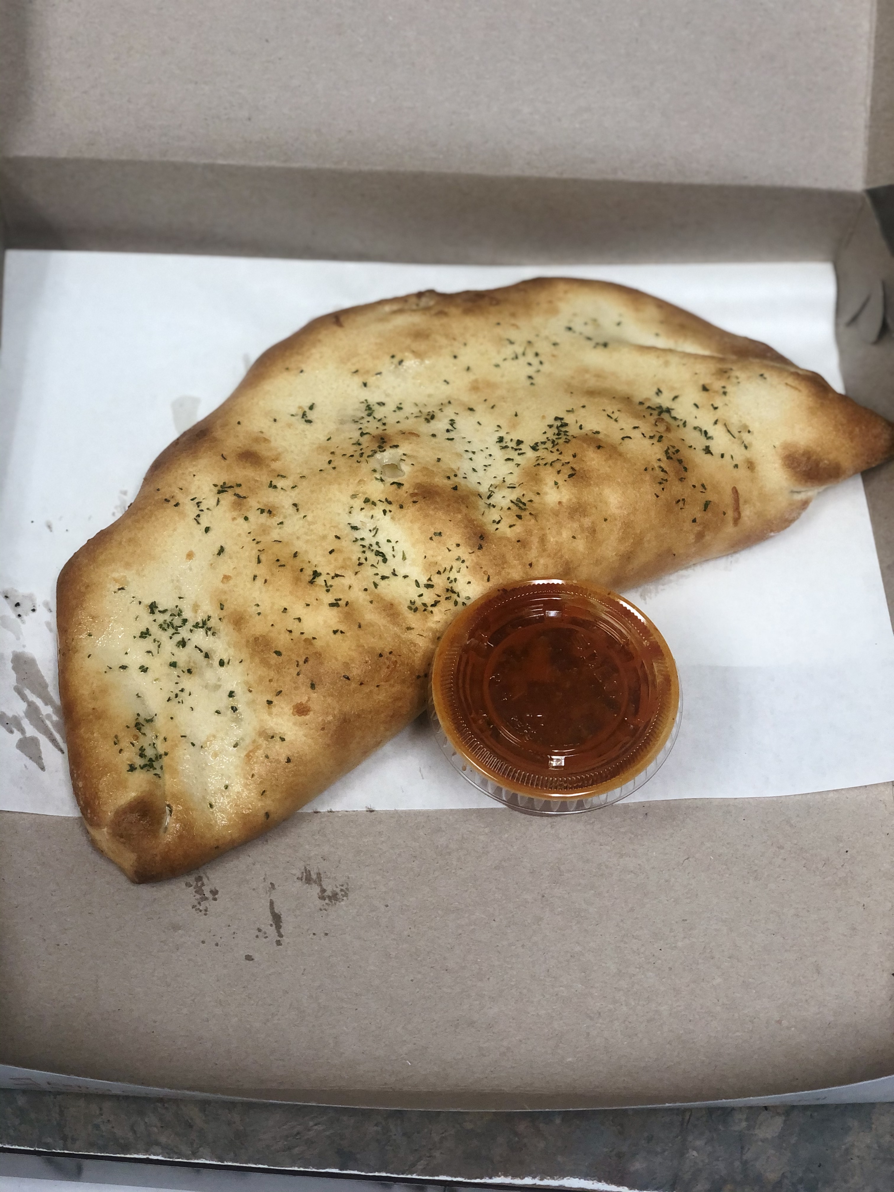 Order Chicken Calzone Specialty food online from Amici Pizza & Pasta store, Tannersville on bringmethat.com