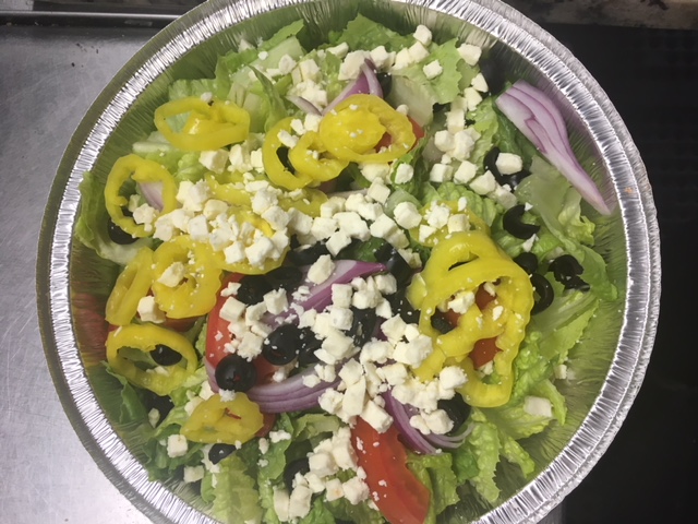 Order Greek Salad food online from Papa Lou Pizza store, Richmond on bringmethat.com