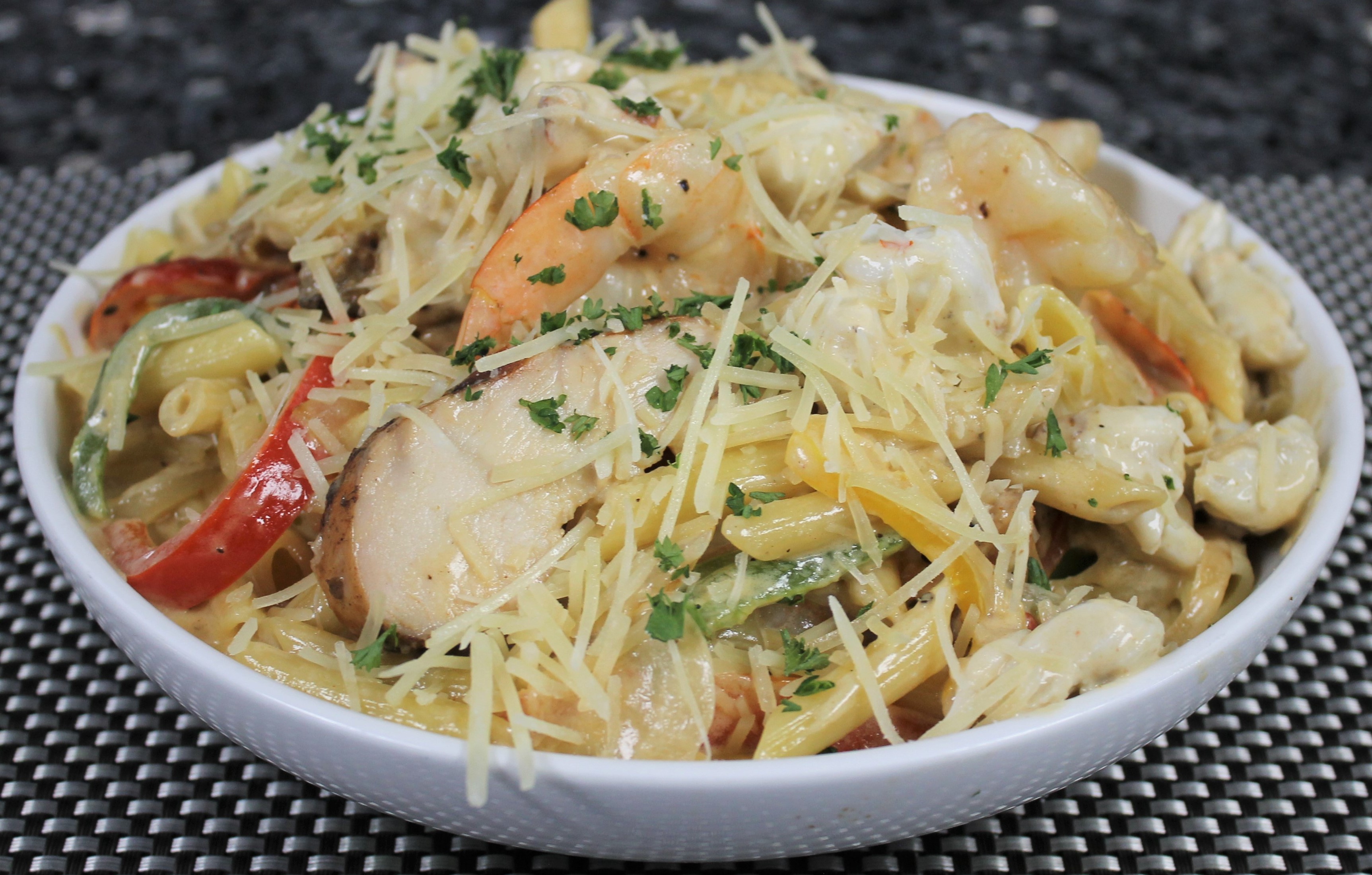 Order Rude Boy Pasta food online from Blue Waters Caribbean & Seafood Grill store, Temple Hills on bringmethat.com