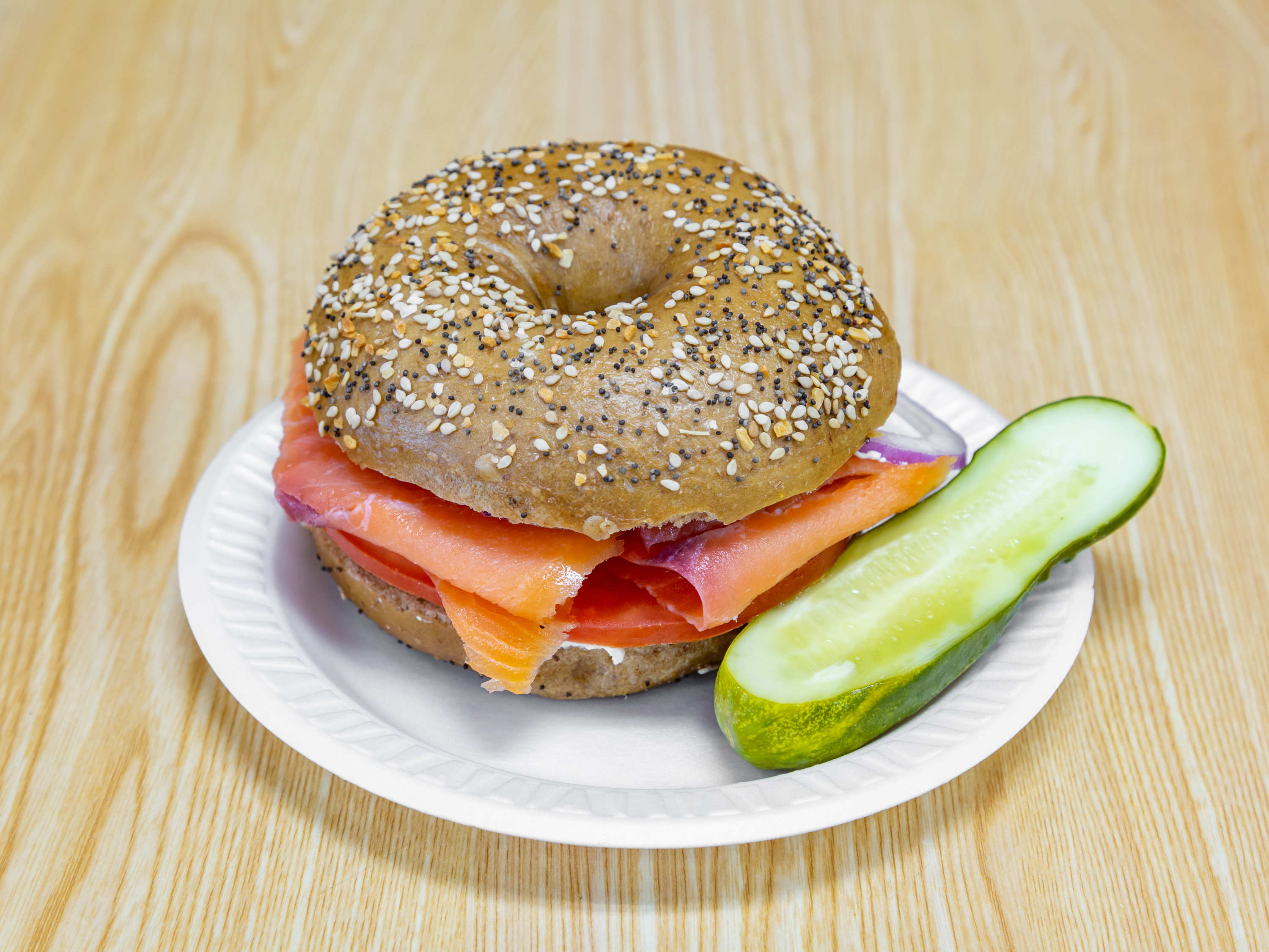 Order Nova Lox and Cream Cheese on a Bagel food online from Bagel One store, Spotswood on bringmethat.com