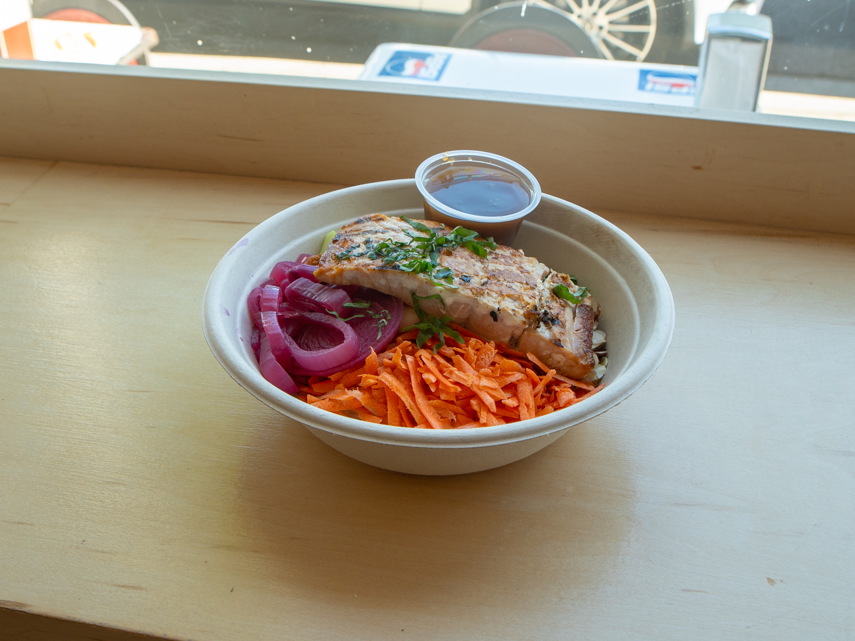 Order Salmon Bowl food online from Spooning Acai Bowls & More store, Beverly Hills on bringmethat.com