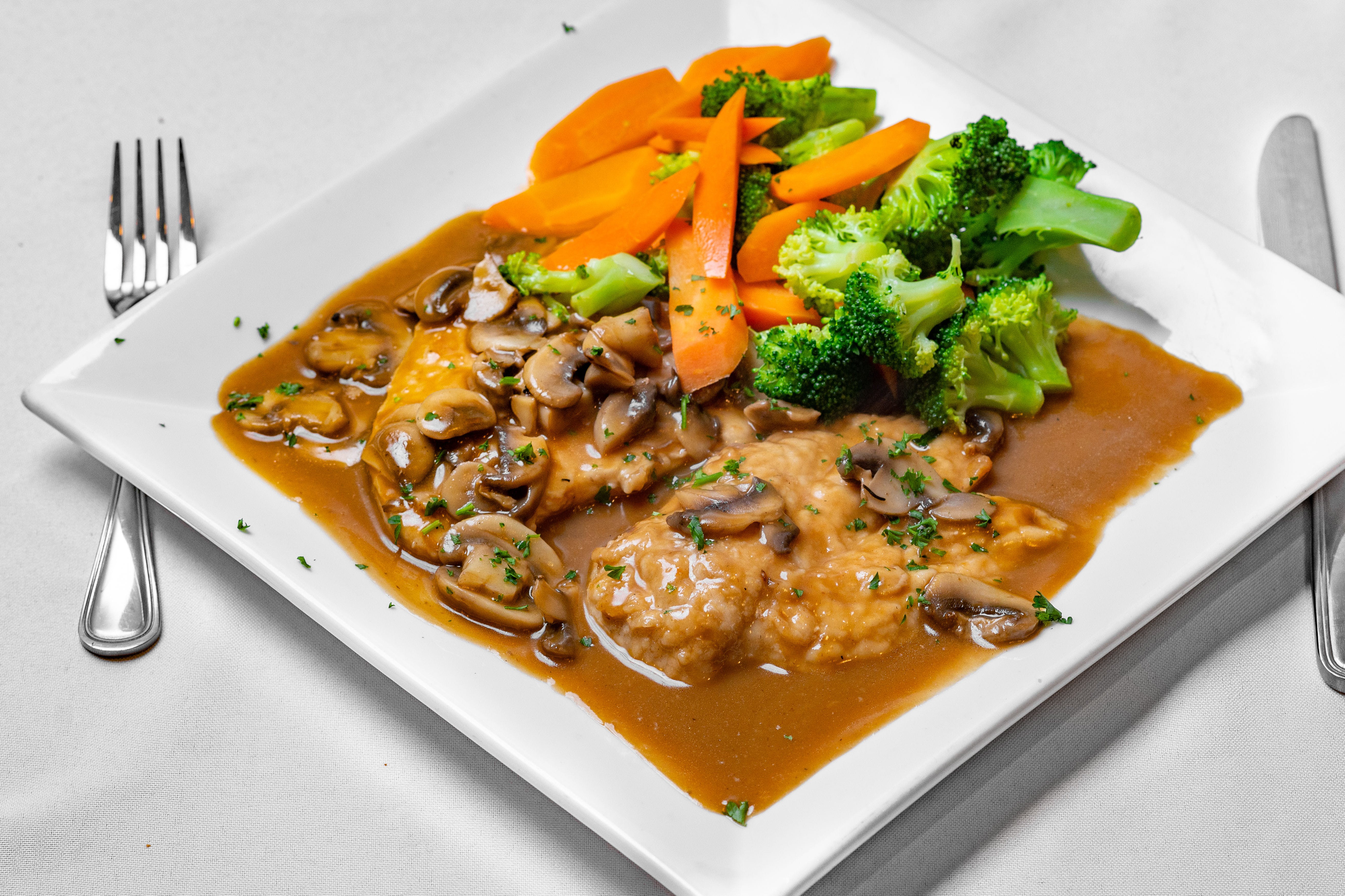 Order Chicken Marsala - Entree food online from Angelina Trattoria store, Florham Park on bringmethat.com