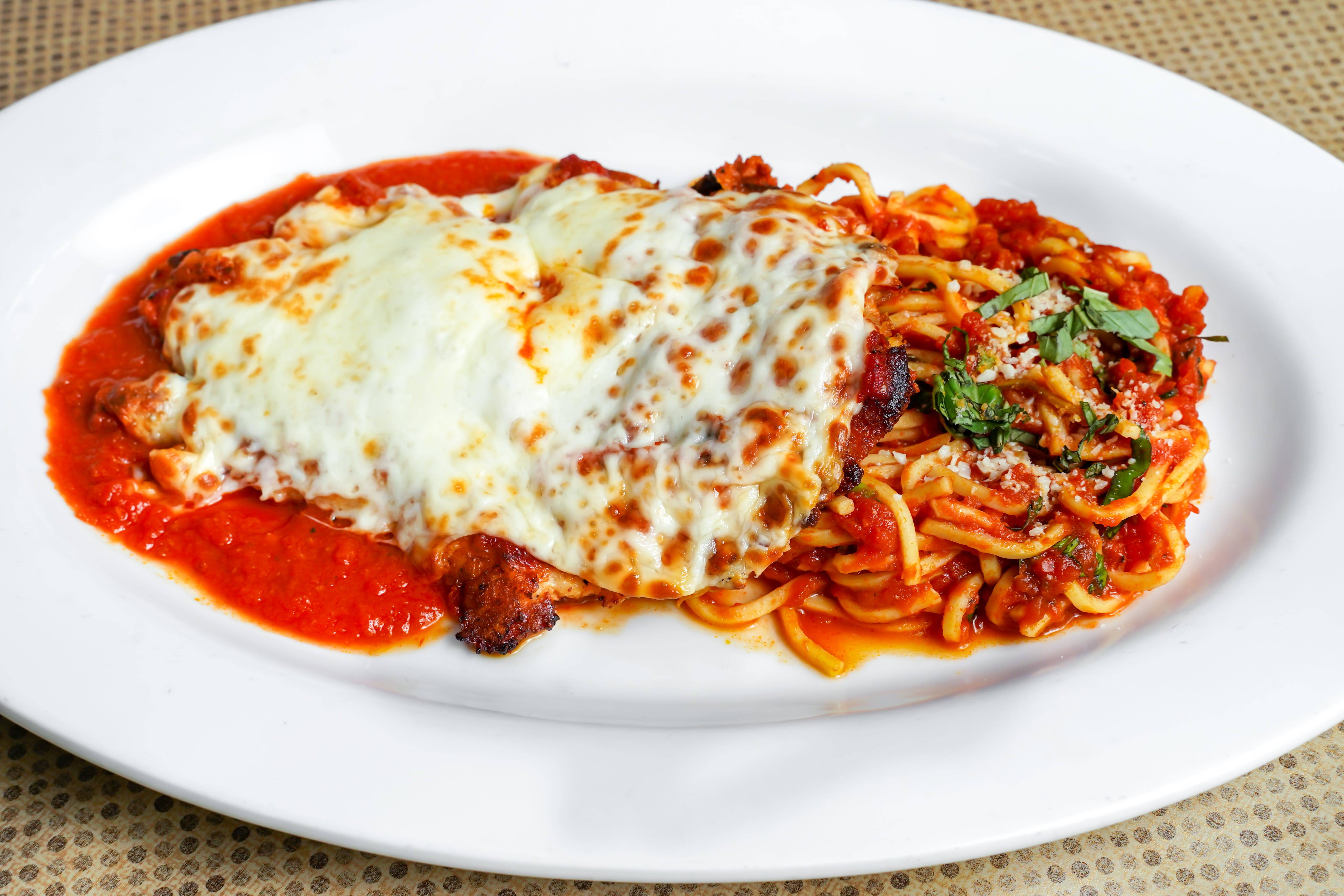 Order Chicken Parmesan - Entree food online from Connie's Pizza store, Chicago on bringmethat.com