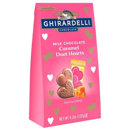 Order Ghirardelli Milk Chocolate Caramel Duet Hearts - 4.2oz. food online from CVS store, CONOVER on bringmethat.com