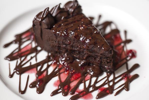 Order Raspberry Chocolate Truffle Cake food online from Enoteca Roma store, Chicago on bringmethat.com