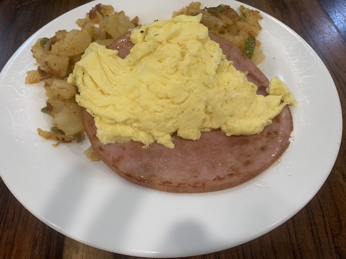 Order 3 Eggs Any Style with Virginia Ham food online from Silver Spoon Diner store, Queens on bringmethat.com