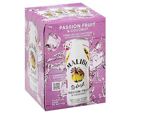 Order MALIBU SPLASH PASSION FRUIT & COCONUT (4 pack 12oz cans) food online from Pacific Liquor Market store, Bell Gardens on bringmethat.com