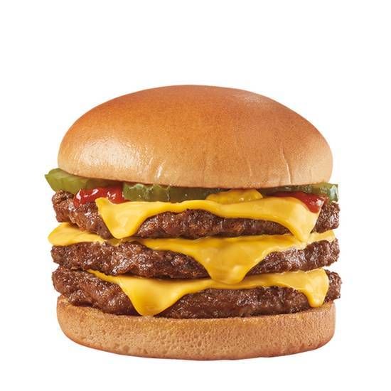 Order Original Cheeseburger 1/2lb* Triple food online from Dairy Queen Grill & Chill store, Indianapolis on bringmethat.com