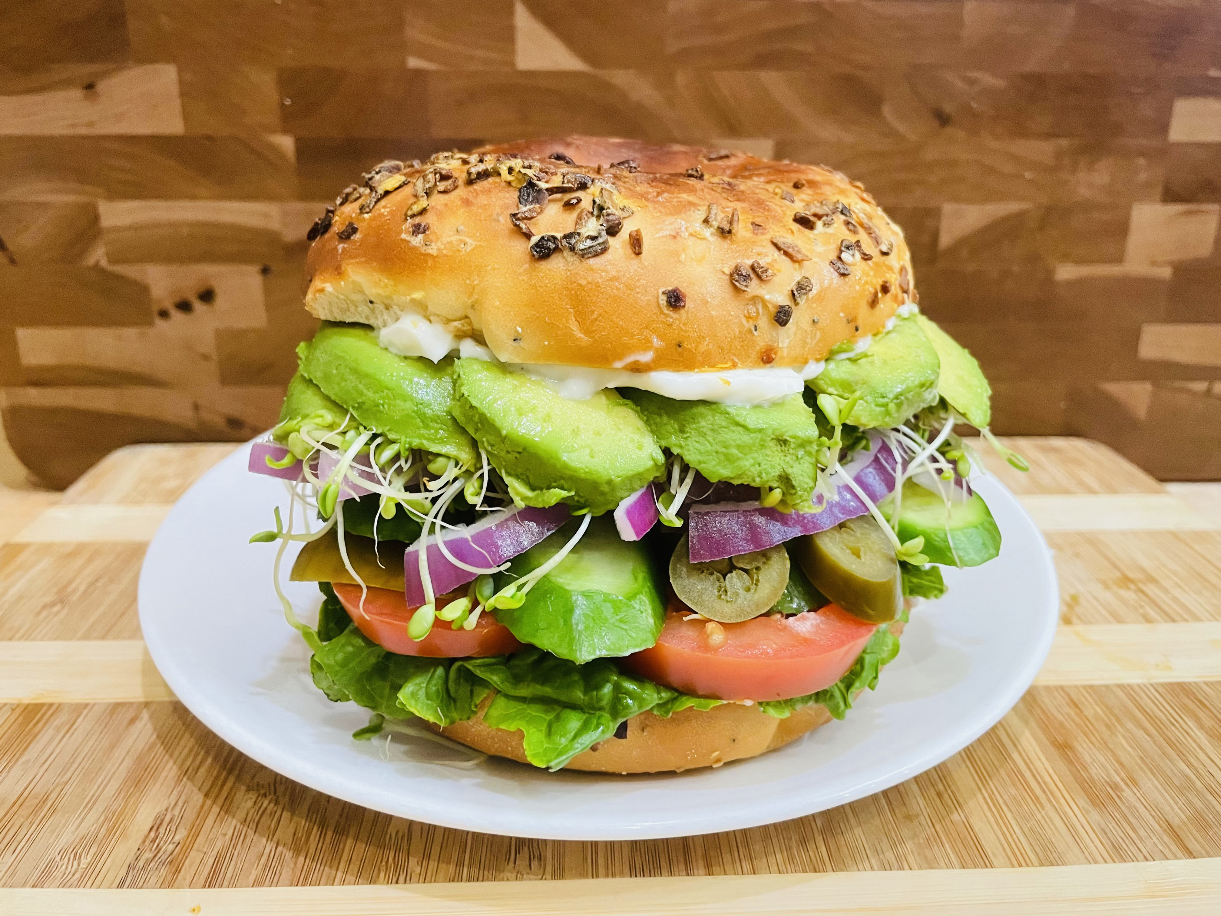 Order Vegetarian Bagel Sandwich food online from Glaze Donuts And Bagel Sandwiches store, San Francisco on bringmethat.com