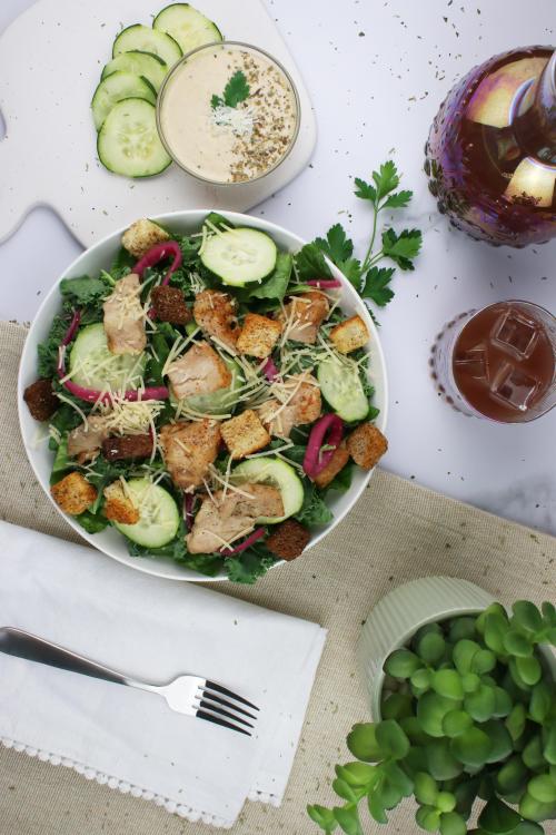 Order Mediterranean Caesar Salad food online from The Salad Station store, Flowood on bringmethat.com