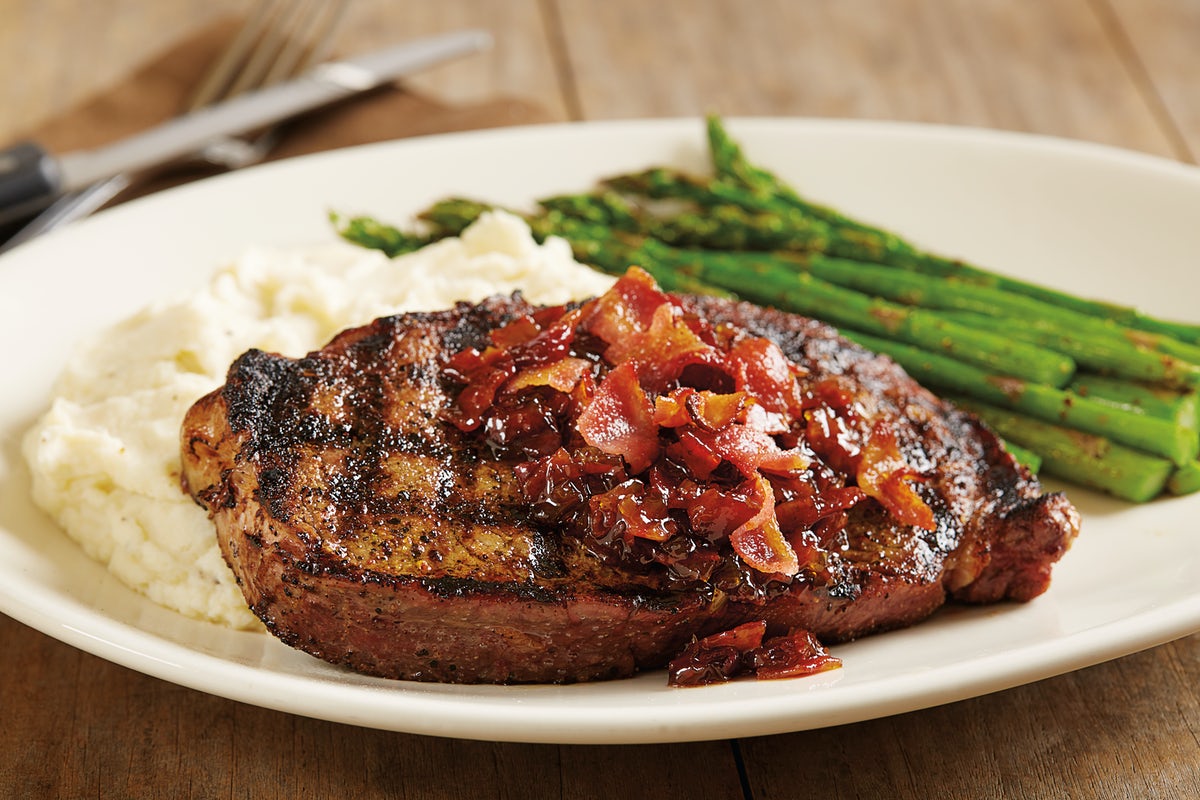 Order Bacon Jam Rib-Eye* food online from BJ's Restaurant & Brewhouse store, Pearland on bringmethat.com