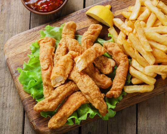 Order 6 Pieces Chicken Fingers with Fries food online from Mason's Burger Bar store, New York on bringmethat.com